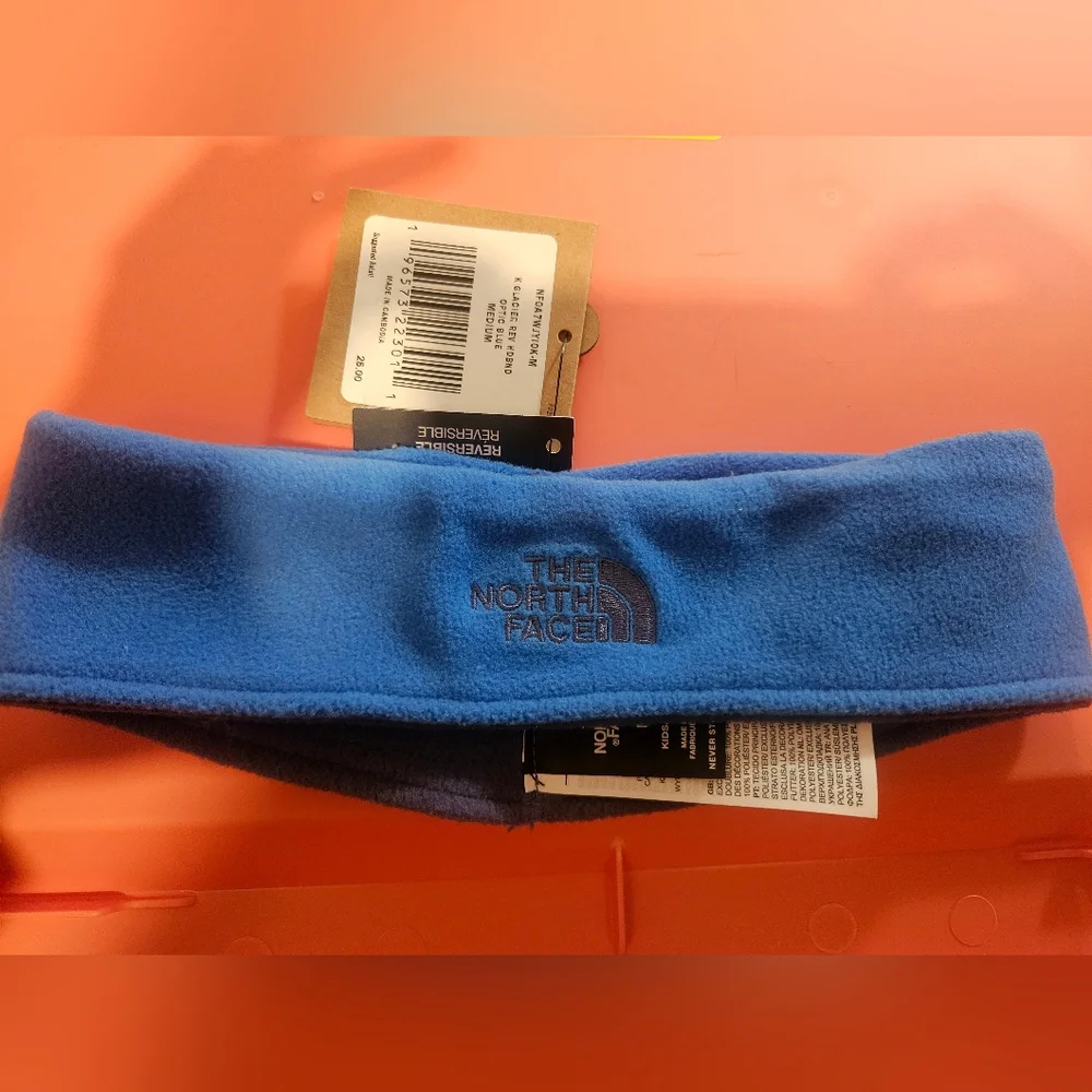The North Face Kids' Glacier Reversible Headband: BLUE: NEW WITH TAGS: SIZE M